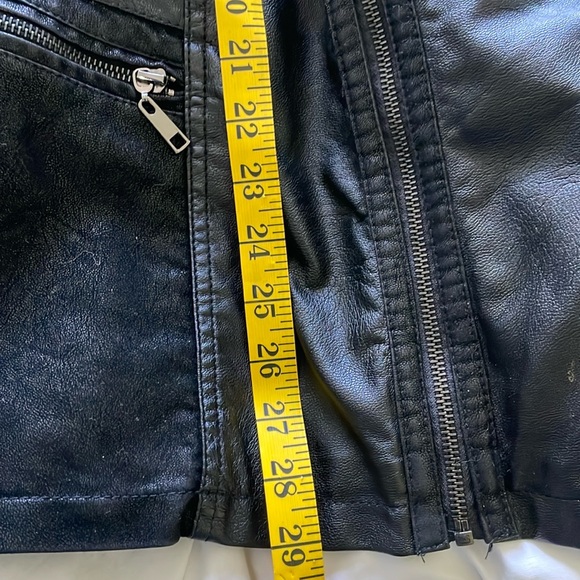 Vintage 90’s Claire France Black Faux Leather Jacket, Size 1X - Picture 13 of 14